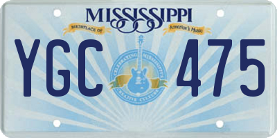 MS license plate YGC475
