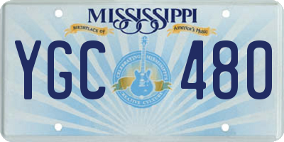 MS license plate YGC480