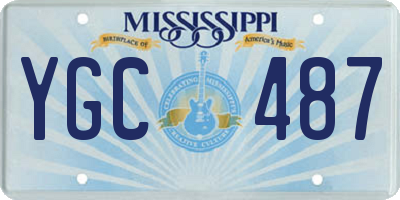 MS license plate YGC487