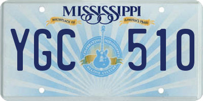 MS license plate YGC510