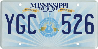 MS license plate YGC526