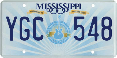 MS license plate YGC548