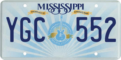 MS license plate YGC552