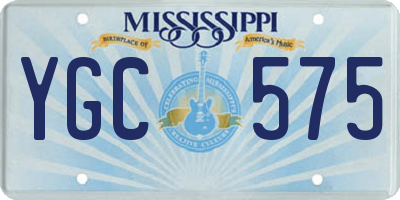 MS license plate YGC575