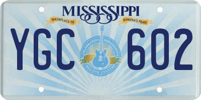 MS license plate YGC602