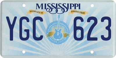 MS license plate YGC623