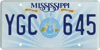 MS license plate YGC645