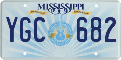 MS license plate YGC682