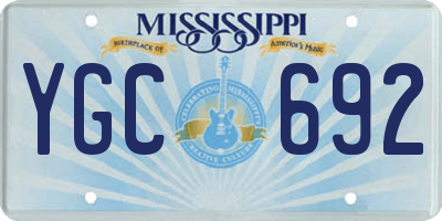 MS license plate YGC692