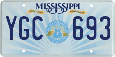 MS license plate YGC693