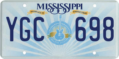 MS license plate YGC698