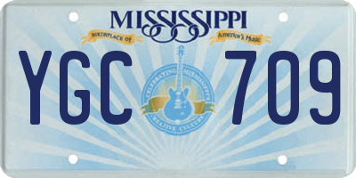 MS license plate YGC709