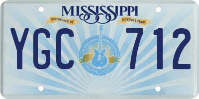 MS license plate YGC712