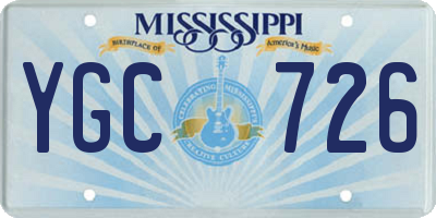 MS license plate YGC726