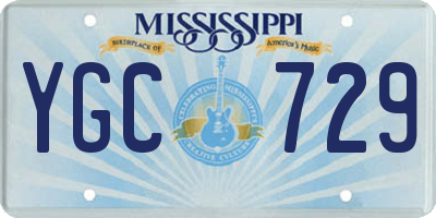 MS license plate YGC729