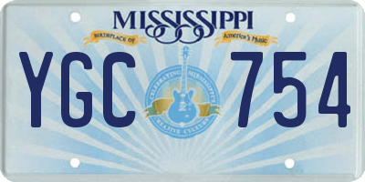 MS license plate YGC754