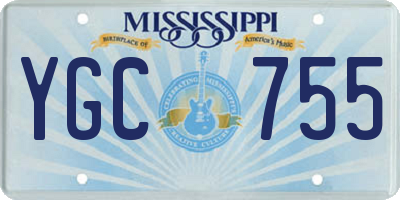 MS license plate YGC755