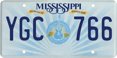 MS license plate YGC766