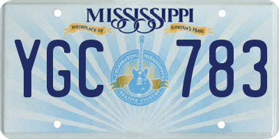 MS license plate YGC783
