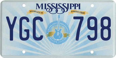 MS license plate YGC798