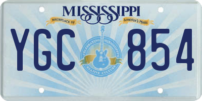 MS license plate YGC854