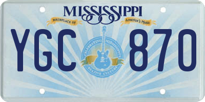 MS license plate YGC870