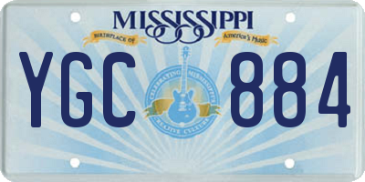 MS license plate YGC884