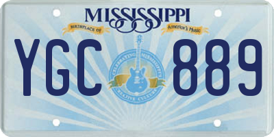 MS license plate YGC889