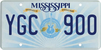 MS license plate YGC900