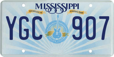 MS license plate YGC907