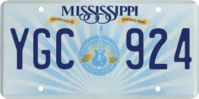 MS license plate YGC924