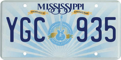 MS license plate YGC935