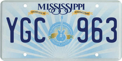 MS license plate YGC963