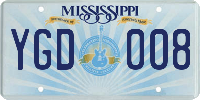 MS license plate YGD008
