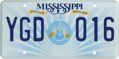 MS license plate YGD016