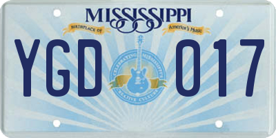 MS license plate YGD017