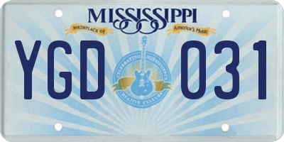 MS license plate YGD031
