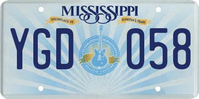 MS license plate YGD058