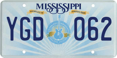 MS license plate YGD062