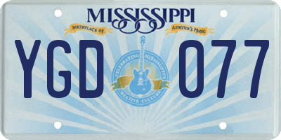 MS license plate YGD077