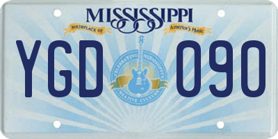 MS license plate YGD090