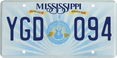 MS license plate YGD094