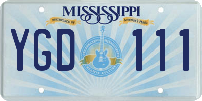 MS license plate YGD111