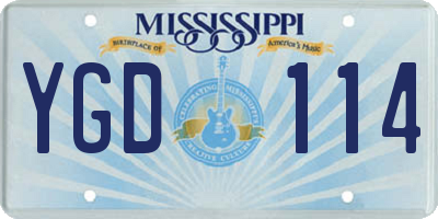 MS license plate YGD114