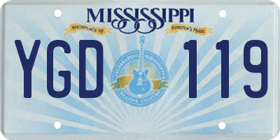 MS license plate YGD119