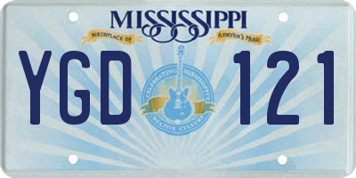 MS license plate YGD121
