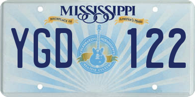 MS license plate YGD122