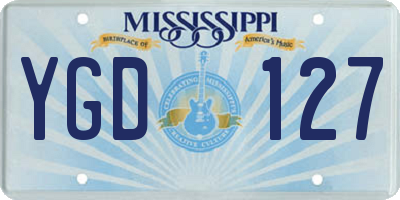 MS license plate YGD127