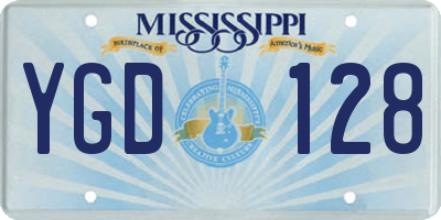 MS license plate YGD128