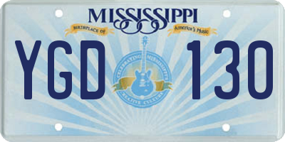 MS license plate YGD130